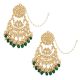 Classic Kundan Necklace Set With Chandelier Earrings